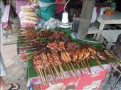 Meat on a stick! Our favorite go-to snack in Laos: by sglass, Views[491]