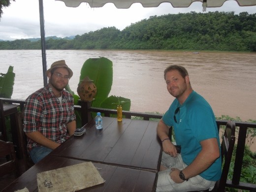 Enjoying our first morning in Luang Prabang along the Mekong