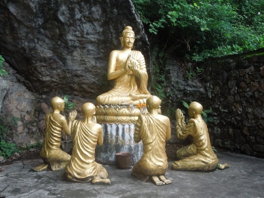 We came across a whole section of the mountain littered with golden buddha statues of all shapes, sizes, and positions