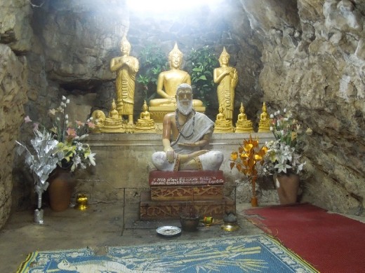 These guys were down in a little cave! The old man freaked me out-- I thought he was real at first.