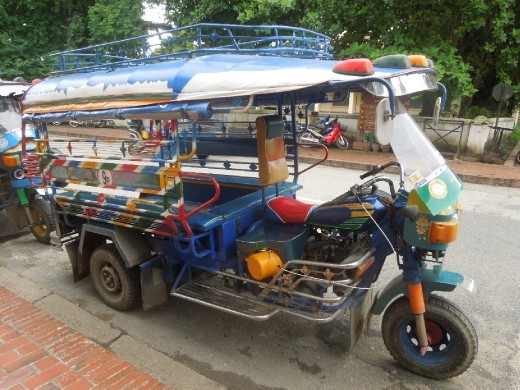 Party tuk-tuk! One of the reasons we liked Laos so much! All of the tuk-tuks look like this!