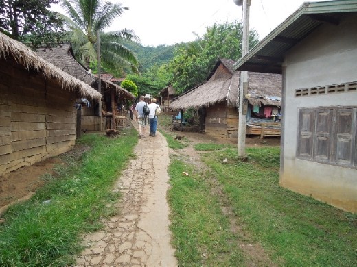 There's even a paved cement walkway for the tourists to stay on as they walk a loop through the village. 10 minutes and we're back in the van. :-/ Not our favorite