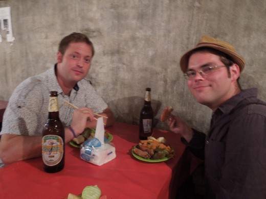 Enjoying our buffet!