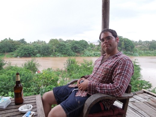 After a long day- Enjoying a drink and a little relaxation at one of LP's coolest bars, overlooking the river