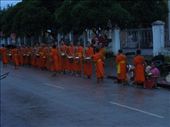 I get up at 5:45am to head out into the drizzle and watch the famous morning procession of the Luang Prabang monks as they collect their daily alms: by sglass, Views[149]