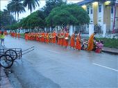 One of the most famous sights of Luang Prabang- morning procession of monks: by sglass, Views[180]