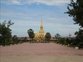Next big sight-seeing stop! Pha That Luang, or the Great Sacred Stupa. The golden symbol of Laos: by sglass, Views[294]