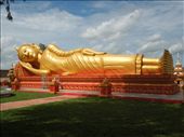 Giant reclining Buddha (when he's lying down like this it symbolizes the moment he reaches Enlightenment): by sglass, Views[3556]