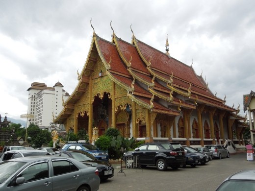 Temple + parking lot. Kind of a strange combination