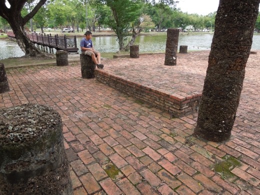 This kid had a pretty good seat. Just like Angkor, you're allowed to scramble over pretty much everything