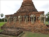 Wat Chang Lom- surrounded by 36 (restored) elephant sculptures: by sglass, Views[181]