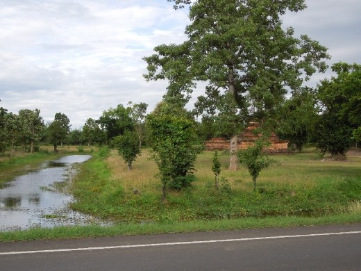 More remains as we bike along a road heading out to our last temple stop