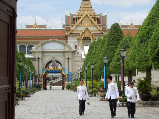 Peeking through the gates at the Thai Royal Palace