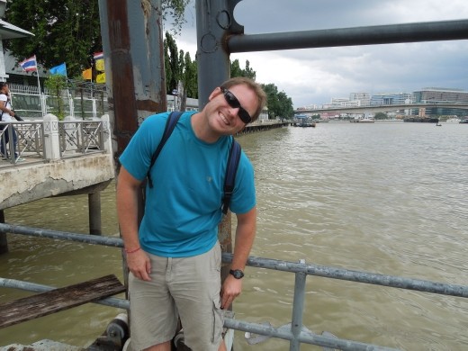 Waiting for the Bangkok ferry to take us to Chinatown!