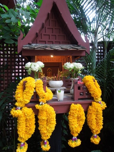 Mini shrine in the yard- most Thai houses have one