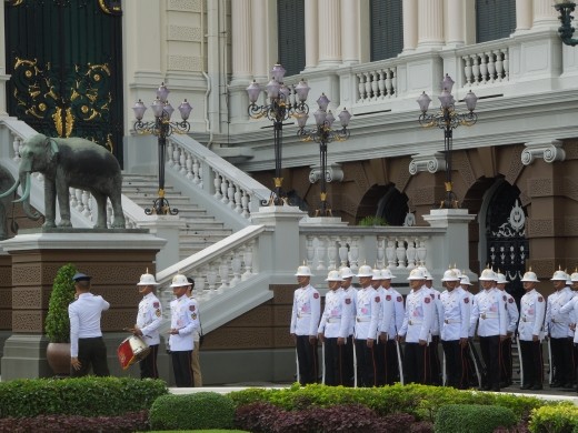 Changing of the guards? They marched around. 