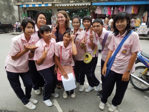 A school group interviewed us for their English homework and then took pictures!