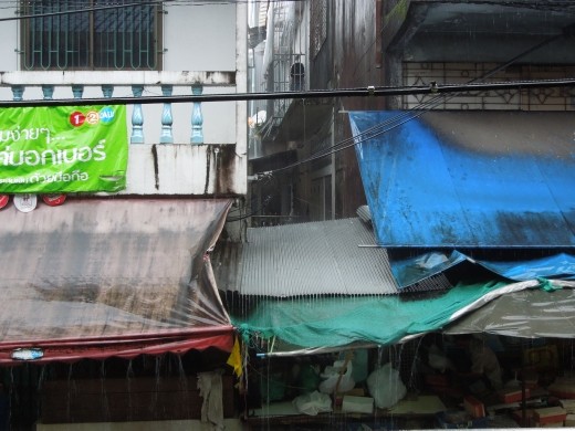 Hard to see... but it is POURING