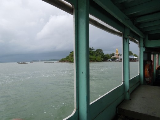 We opted for a larger (safer) boat instead of one of the open-topped little speed boats (very glad we did once it started pouring!)