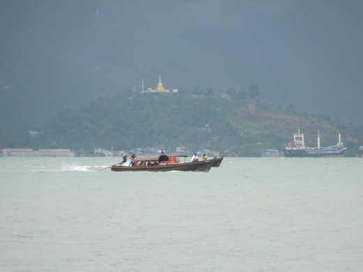 Myanmar temple in the distance