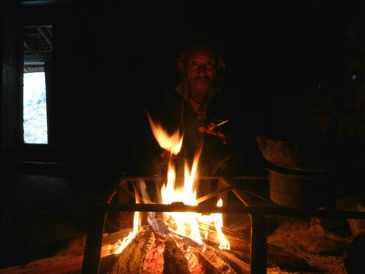 Tibetan at the Deng fireside.  Proud to be 60 years old