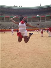 Victory Jump after running with the Bulls in Pamplona, Spain: by shaquayeats, Views[242]