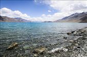 Pangong Tso, at 4,350m, mostly lies in territory claimed by China. The brackish water lake appears to cycle through stunning shades of blue and green through the day, but its recent popularity with Indian tourists owes more to its cameos in Bollywood hits such as '3 Idiots'.: by sharsidd, Views[1464]