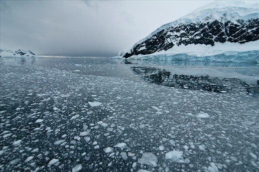 TROUBLE IN PARADISE - 

The picture shows the world changing events in motion that is quite horrifying and spells doom for a lot of low lying countries of the world. Due to the rise in global warming, the ice caps on the jagged rocks melt away over time while exposing them in the process paving way to a meteoric rise in sea level. If such events continue, before we know it, The Last Great Wilderness would cease to be. Antarctica is home to 90% of the ice on Planet Earth which is 70% of all the world's water and if such quantities of water was expelled into the oceans of the world with the melting of this ice, we could be looking at as much as a 60m gargantuan sea level rise, drowning and removing any existence of low lying island nations.