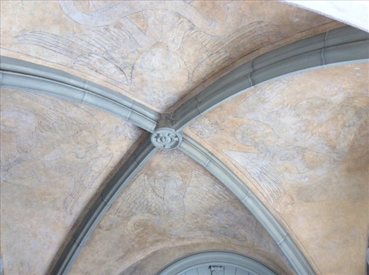 Ceiling outside of the church next to the castle.