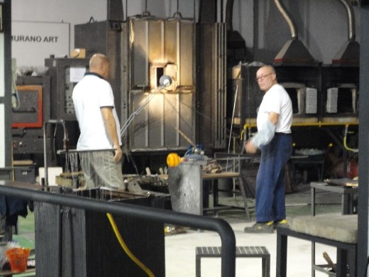 Glass blowing workshop in Morano.