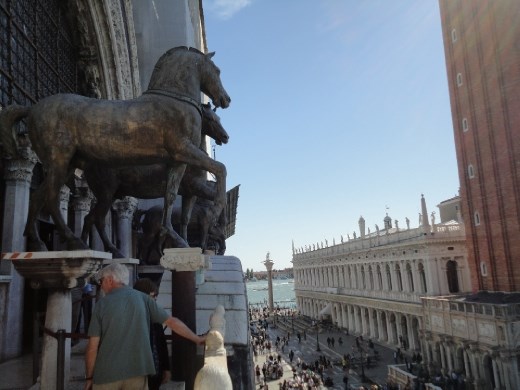 The horse statues from the top of the Basilica.