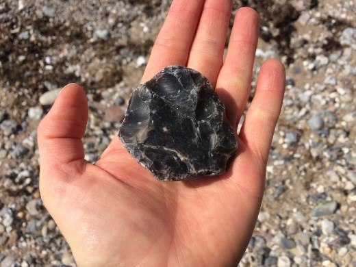 Flint from the windy beach. There were much larger chunks still in the sea wall.