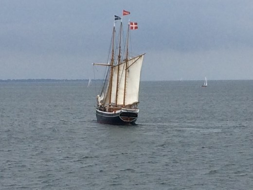 The old sailing ship which hosted the wedding party the evening before.