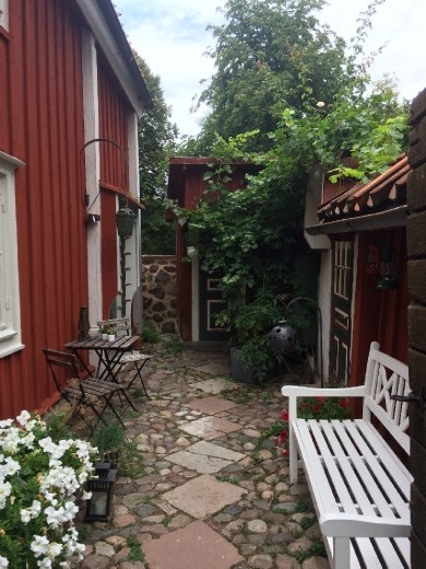 The entrance to our Airbnb. The greenery is a grape vine.
