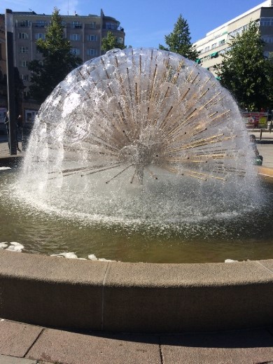A beautiful art installation somewhere in Oslo between the underground station and the ferry. It reminds me of a hundred dandelions.