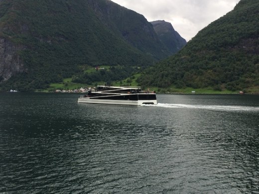 The electric hydrofoil tour vessel.
