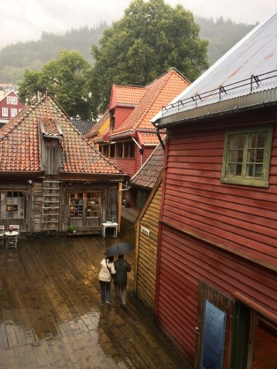 Bryggen - the old Hanseatic buildings turned shops.