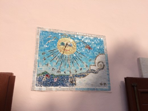 A very creative modern sun dial clock.