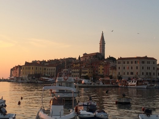Rovinj at sunset. 
