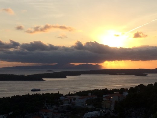 The beginning of the sunset.