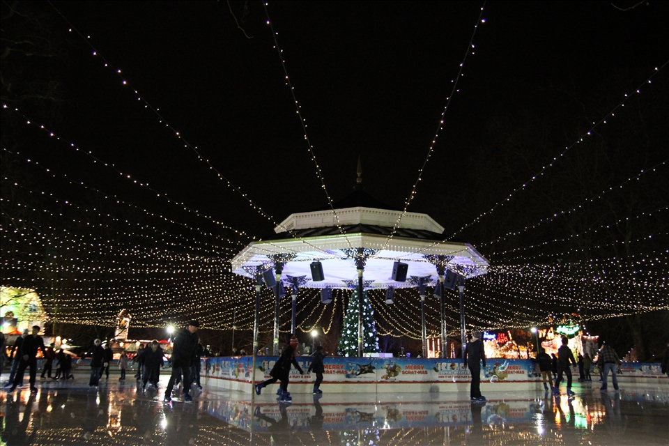 Ice Skating under the Lights! I  cant skate but made myself useful by taking a picture! 