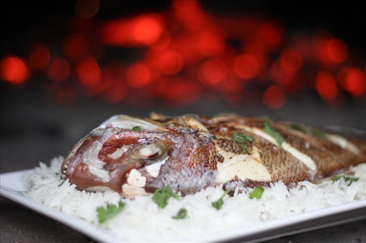 The finished dish and the dying embers