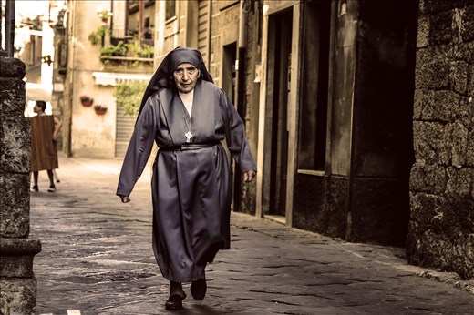 Top of the mountain, Petralia with mother of church