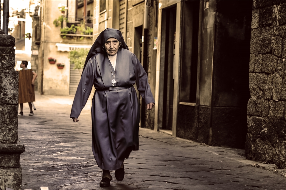 Top of the mountain, Petralia with mother of church