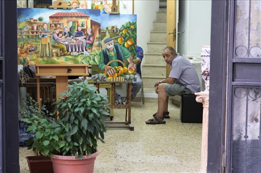 Artist in Sicily. Owner of the salon. Living his life. His hobby. Without hurry.