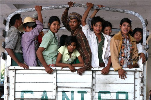 As many as you can fit in the back... Seen in Yangon