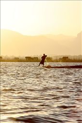 Leg as a form to move fisherman's boat, Inle lake: by sidulis, Views[352]