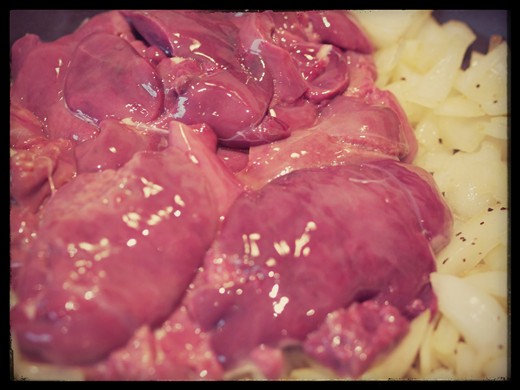 Add the livers to the softened onions