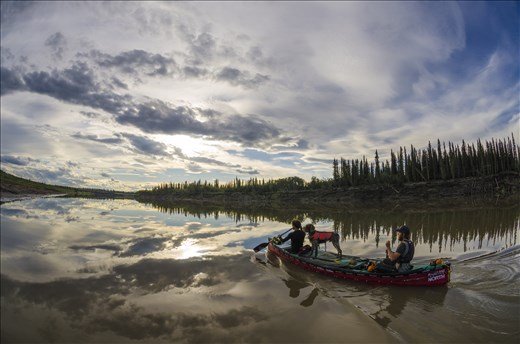 The Oil Slick; paddling under a midnight sunset on a glassy calm river, amazing
