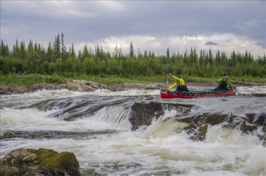 She wasn't all easy going. On the Peel River we faced class II-IV rapids.